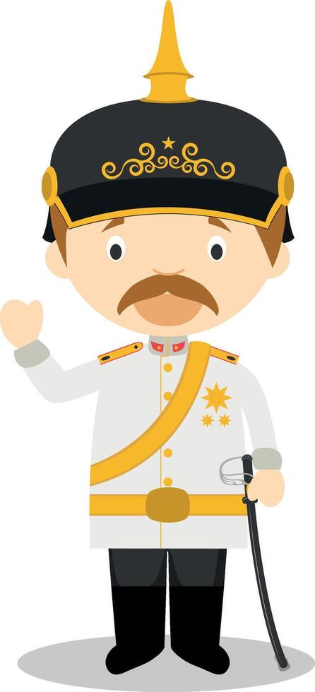 Otto von Bismarck cartoon character. Illustration. Kids History Collection. vector