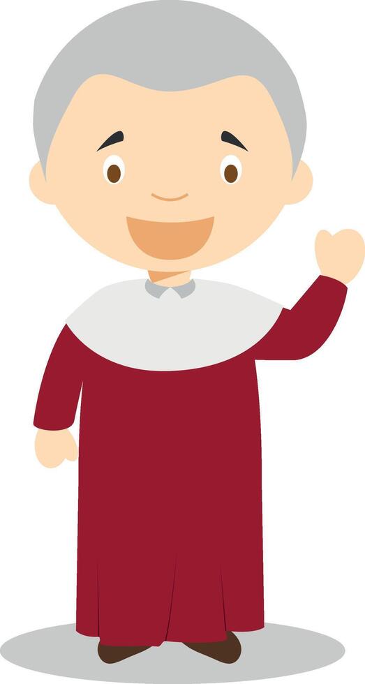 Montesquieu cartoon character. Illustration. Kids History Collection. vector