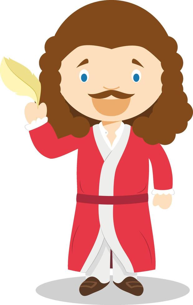 moliere dibujos animados personaje. ilustración. niños historia recopilación. vector