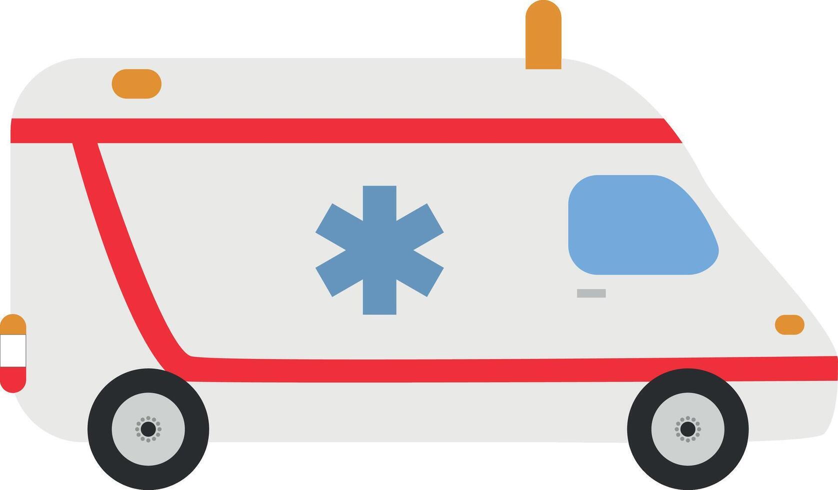 Cute cartoon illustration of an ambulance vector