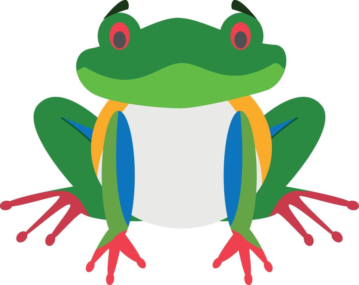 Cute cartoon red legged frog illustration vector
