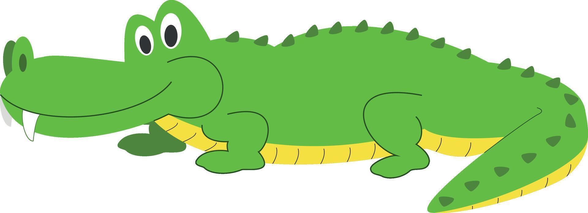 Cute cartoon alligator illustration vector