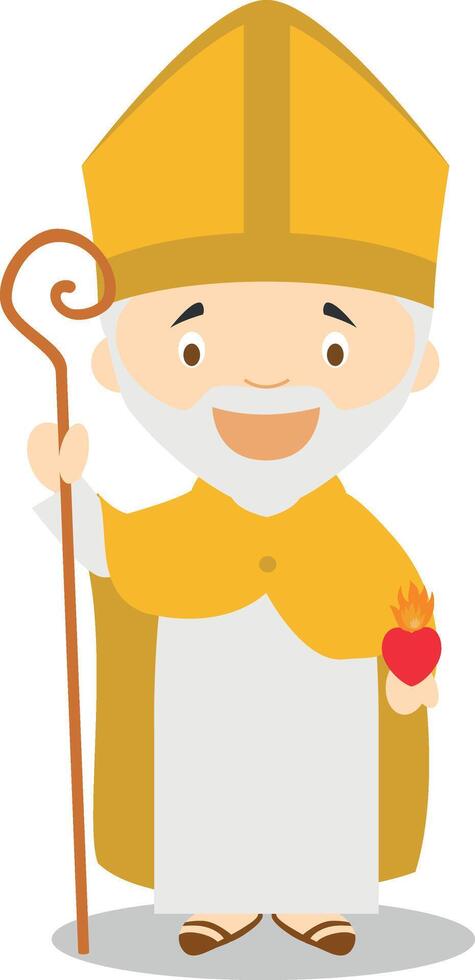 Augustine of Hippo cartoon character. Illustration. Kids History Collection. vector