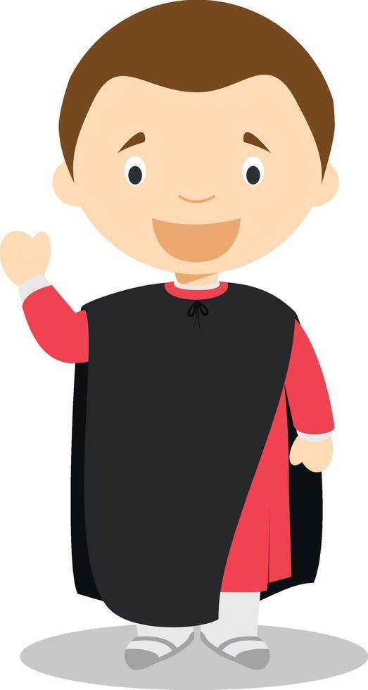 Nicola Machiavelli cartoon character. Illustration. Kids History Collection. vector