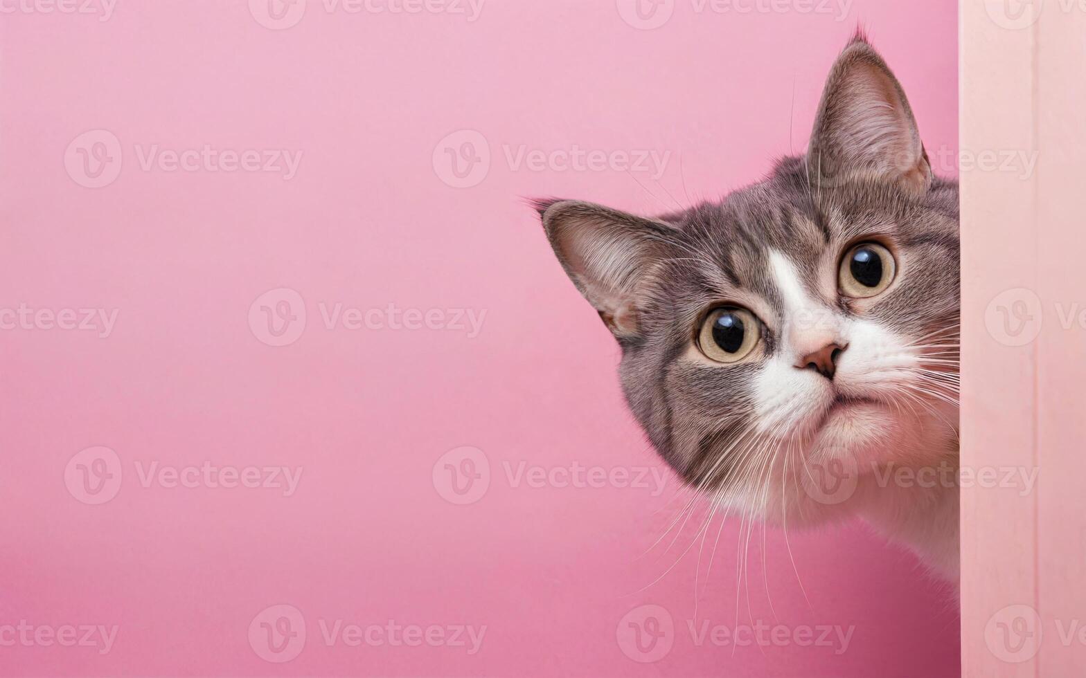 cat, love your pet day, banner, greeting card, social media, pink background photo
