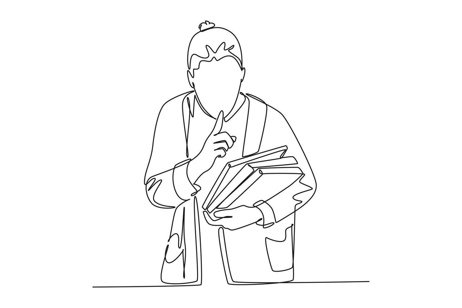 Continuous one line drawing library concept. Doodle illustration. vector