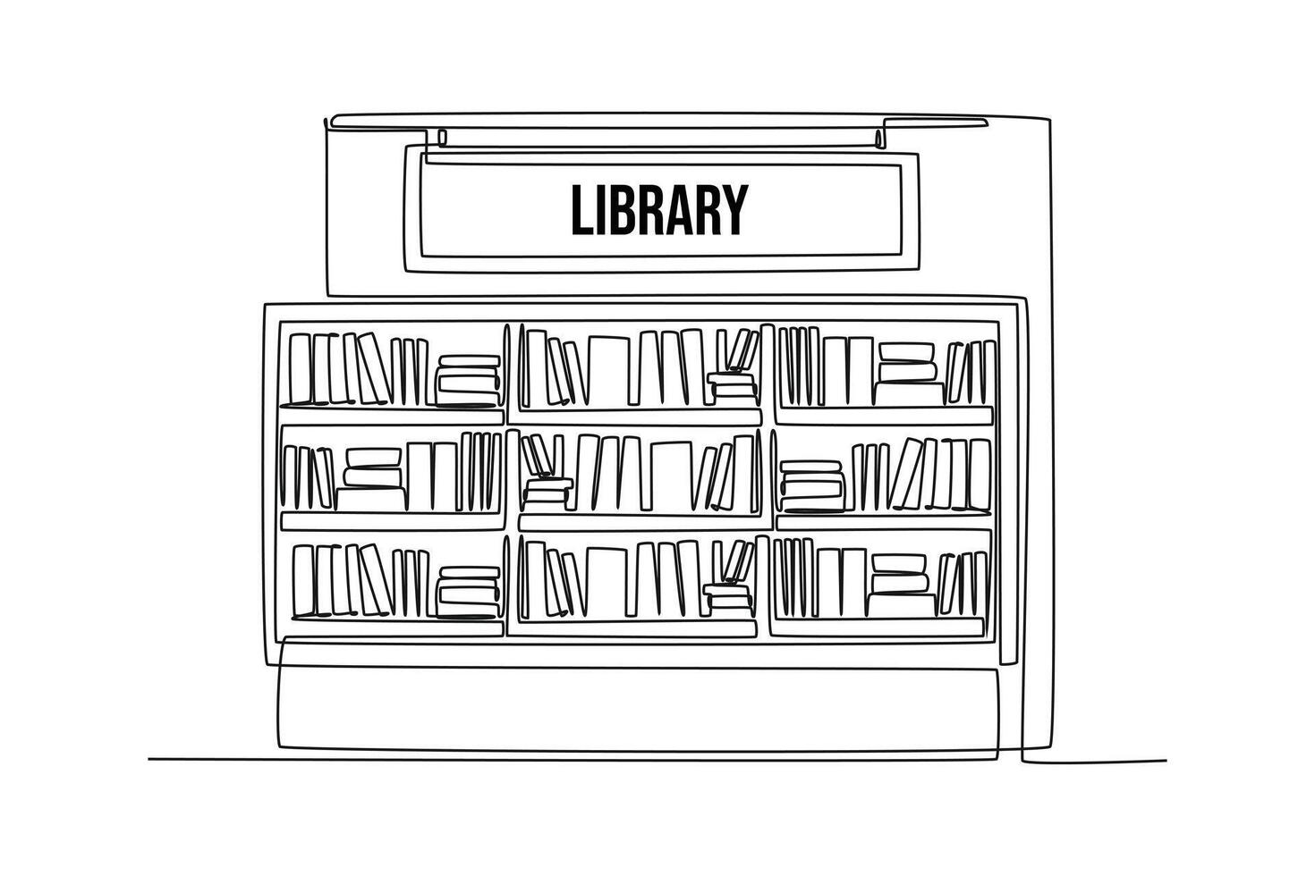 Continuous one line drawing library concept. Doodle illustration. vector