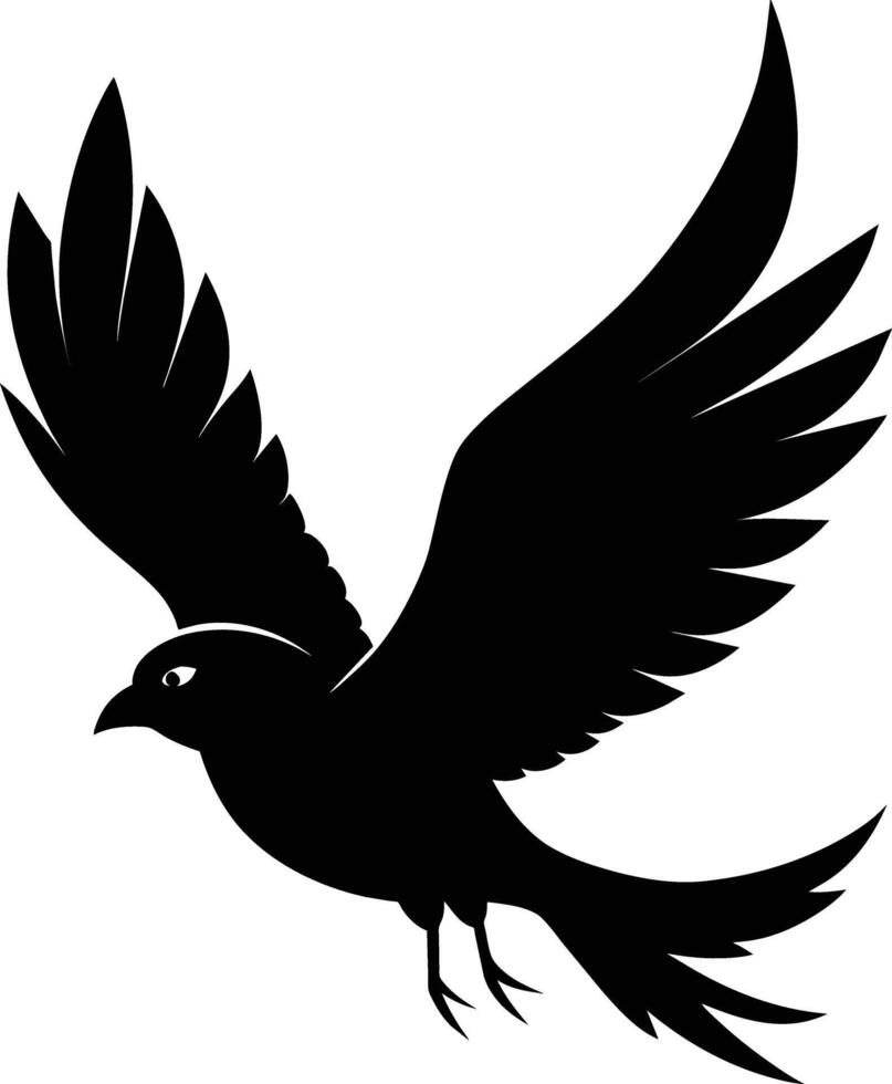 Grace in flight a serene silhouette of a flying bird vector