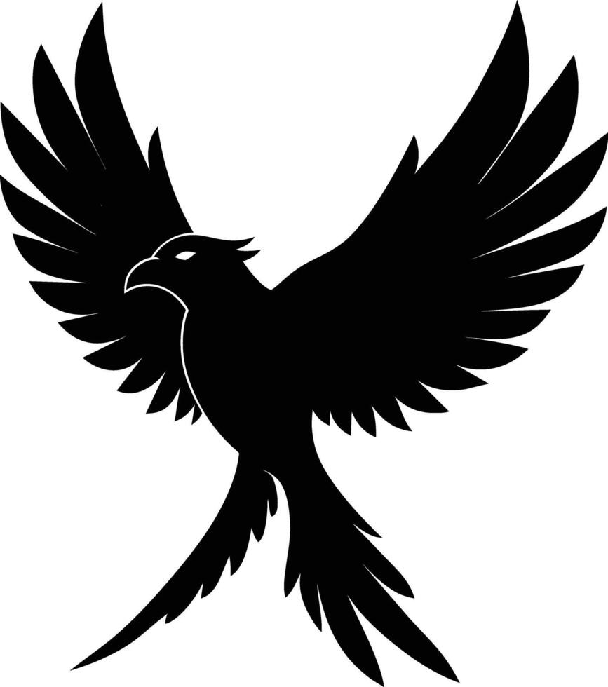 Grace in flight a serene silhouette of a flying bird vector