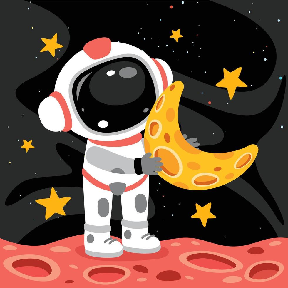 Space Concept With An Astronaut vector