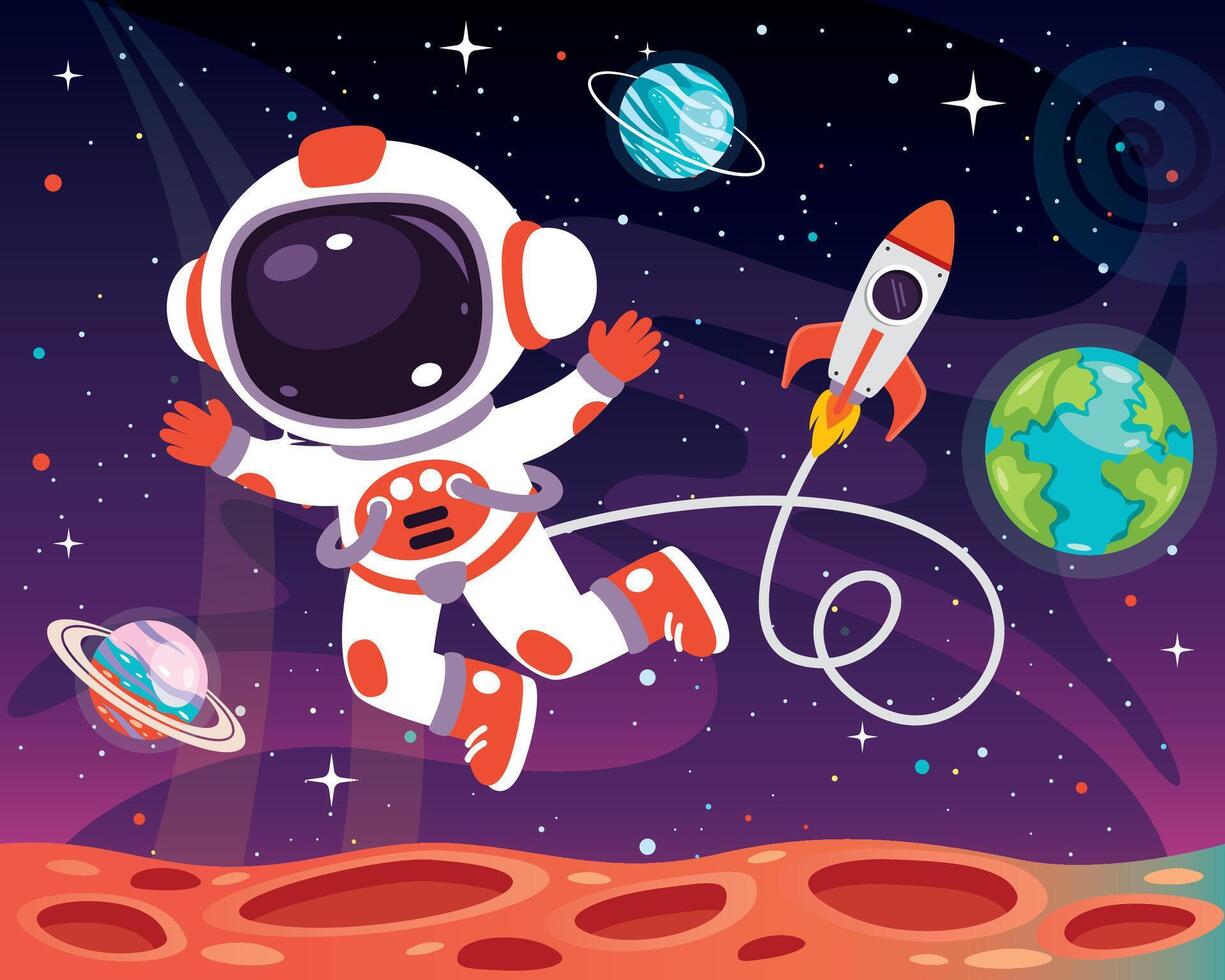 Space Concept With An Astronaut vector