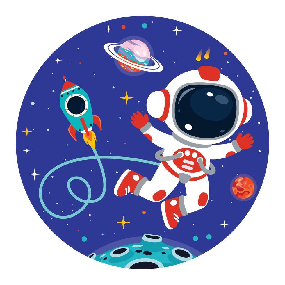 Space Concept With An Astronaut vector