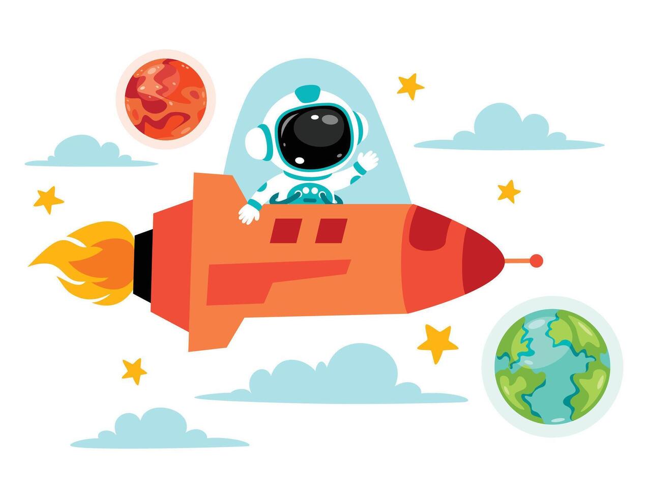 Space Concept With An Astronaut vector