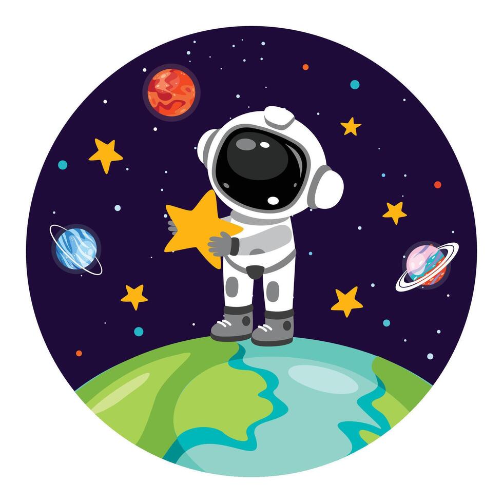Space Concept With An Astronaut vector