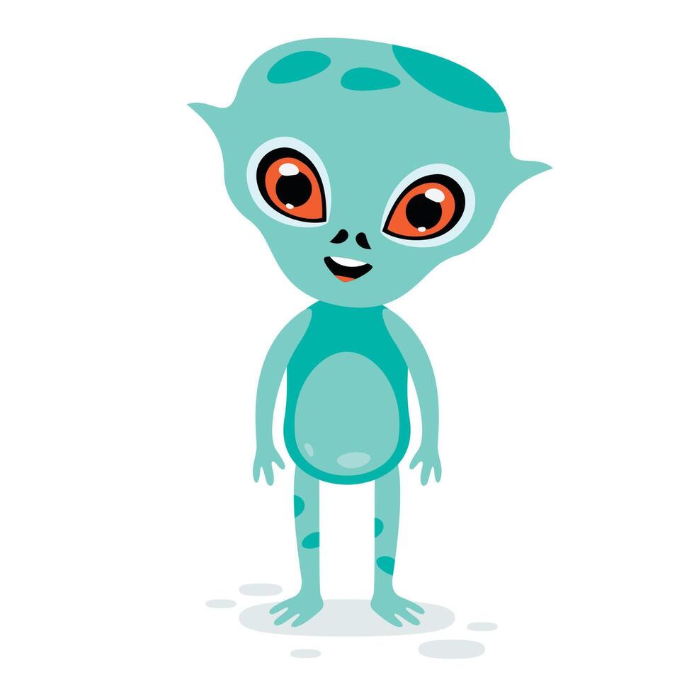 Cartoon Illustration Of An Alien vector