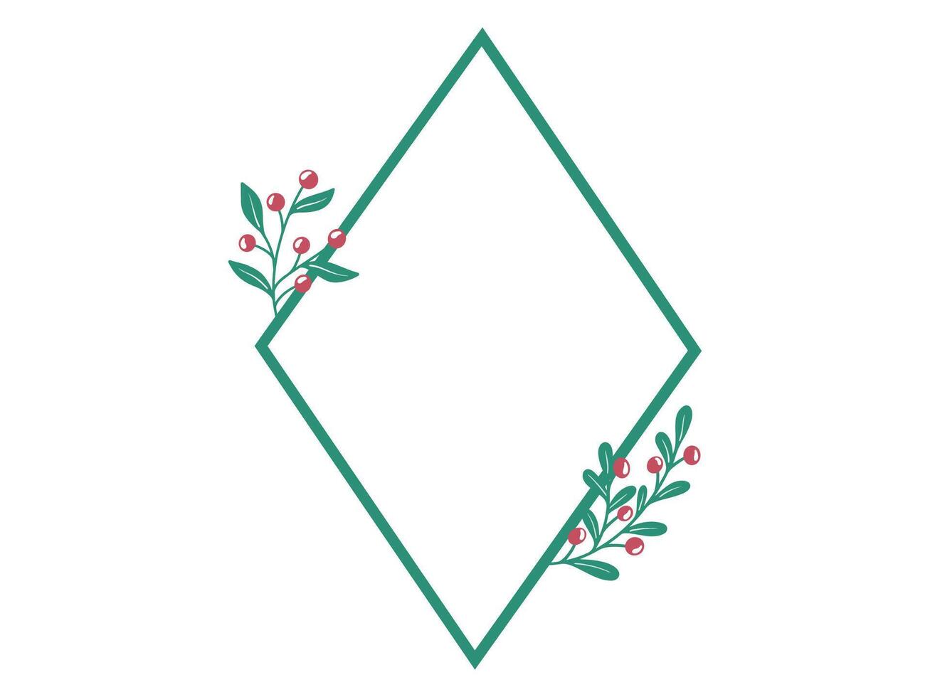 Christmas Frame with Holly Tree Decoration vector