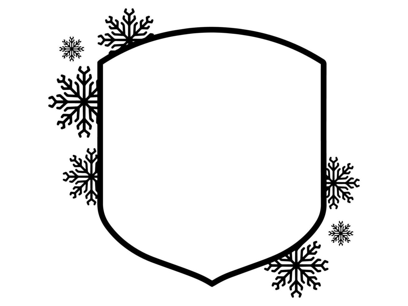 Christmas Frame Snowflake Line Art vector