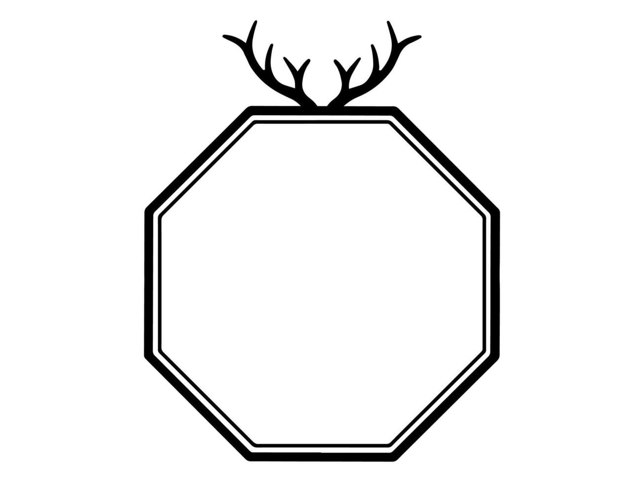Christmas Deer Antler Frame Background vector