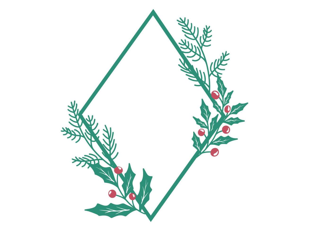 Christmas Frame Holly Tree Background vector