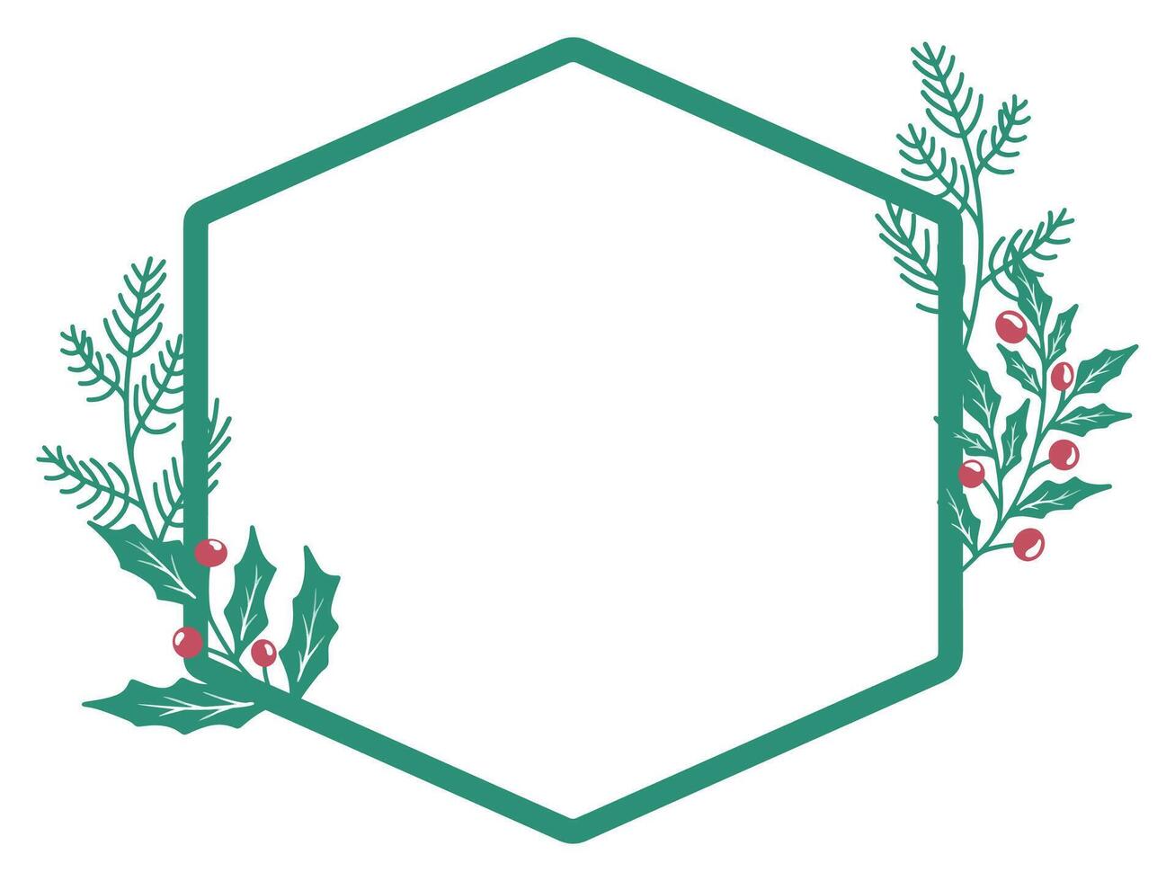 Christmas Frame Holly Tree Background vector