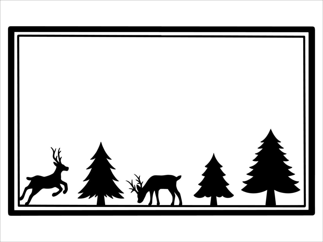 Frame Line Art Christmas Background vector