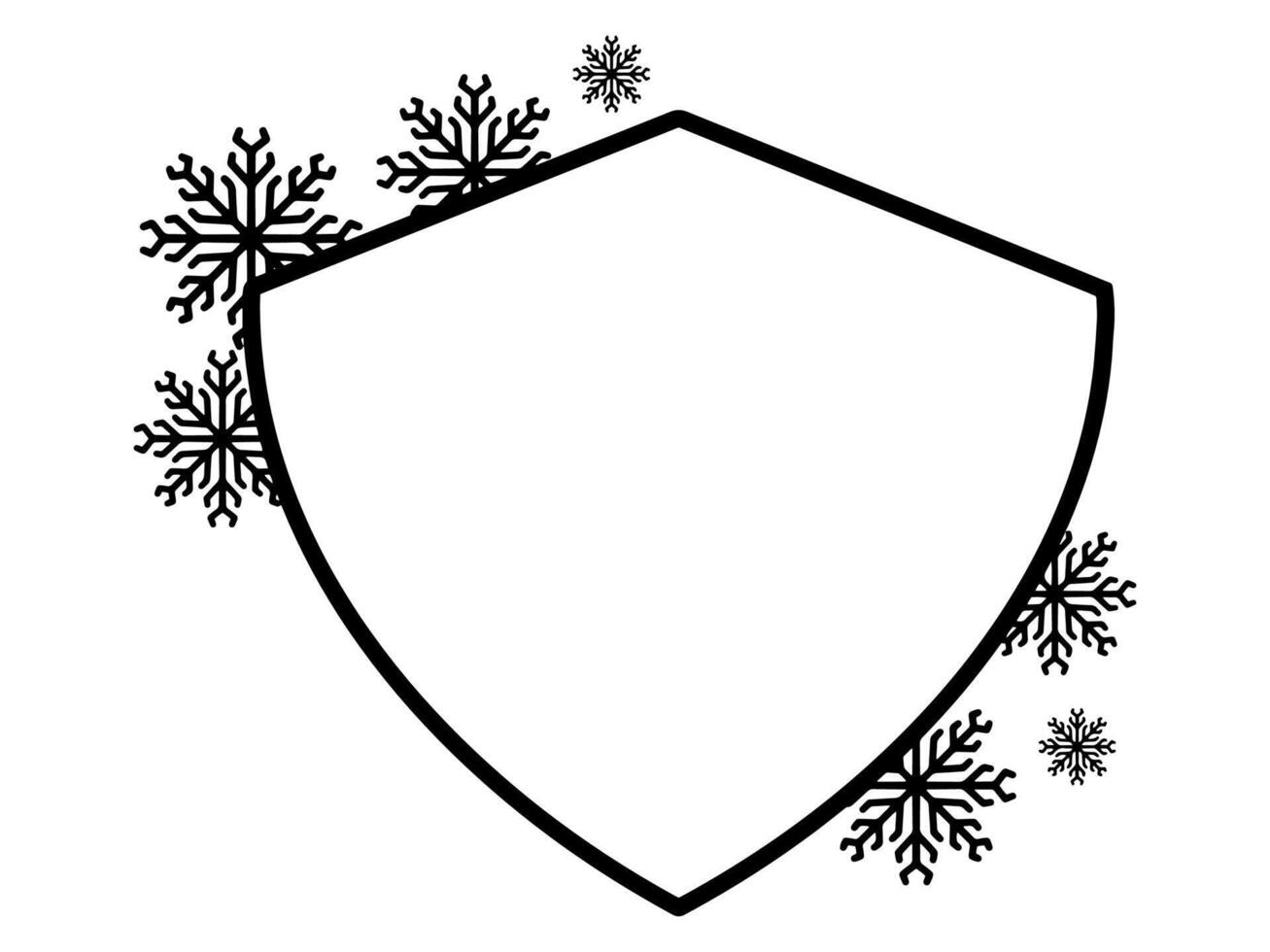 Christmas Snowflake Frame Black and white vector