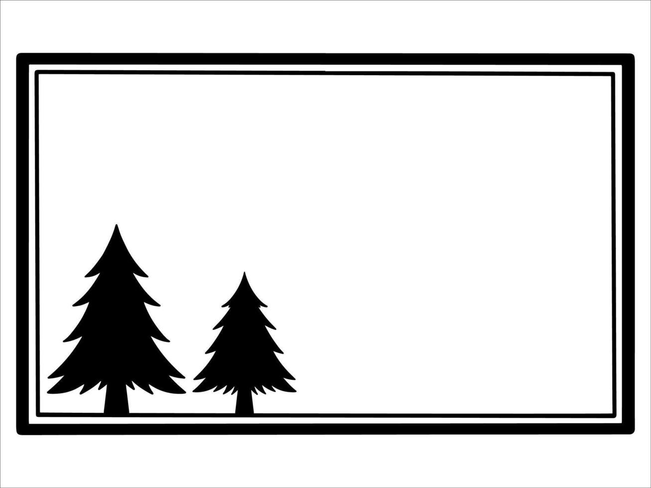 Christmas Frame Line Art Decoration vector