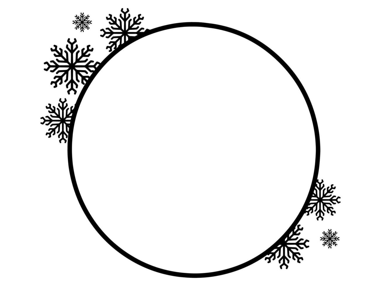 Christmas Frame Snowflake Line Art vector