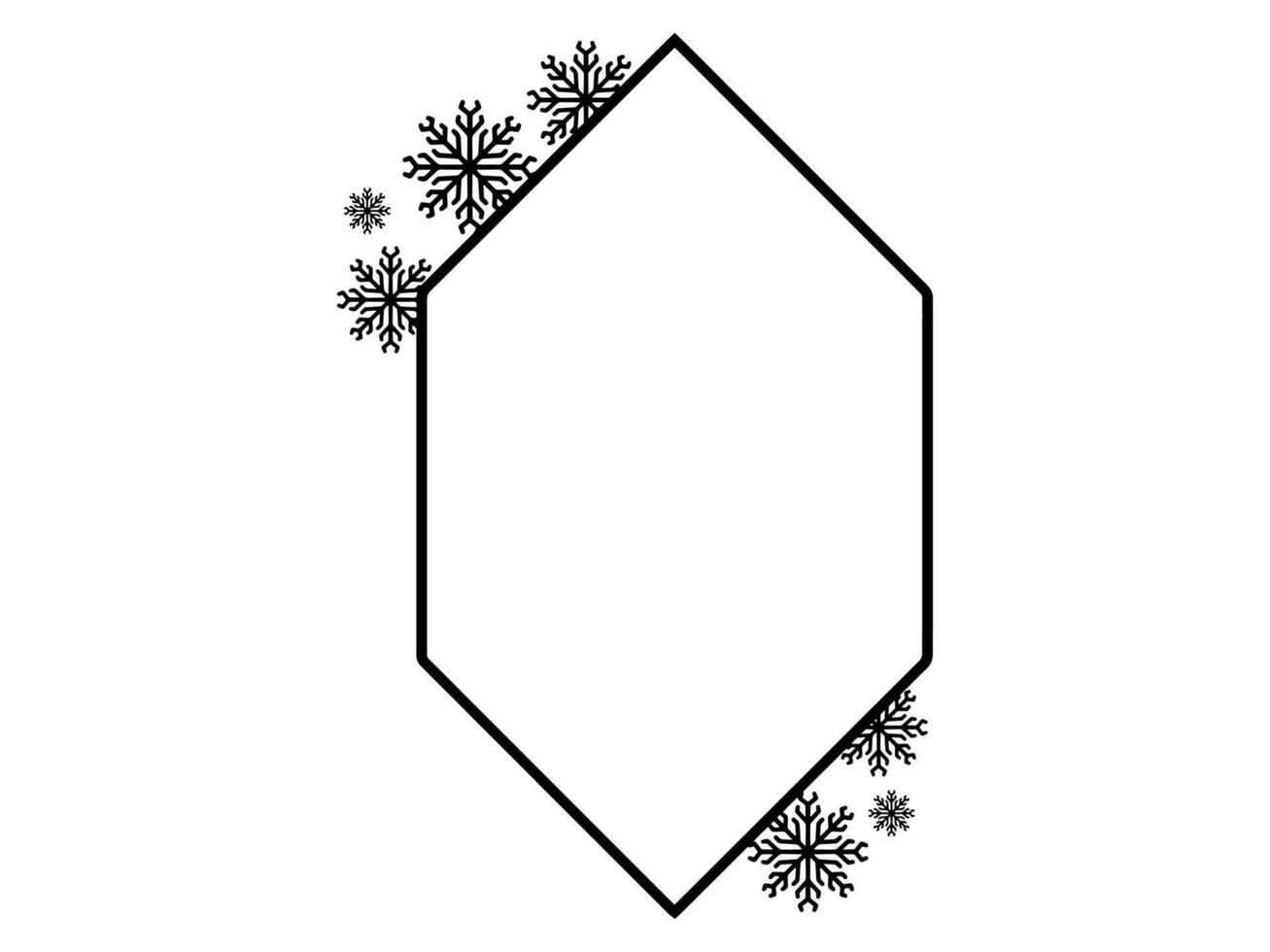 Christmas Snowflake Frame Black and white vector