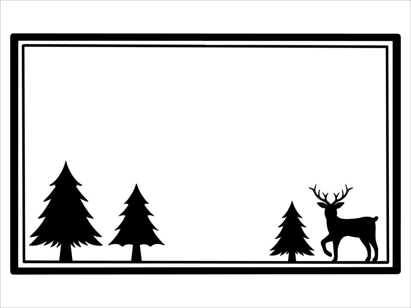 Christmas Frame Line Art Decoration vector