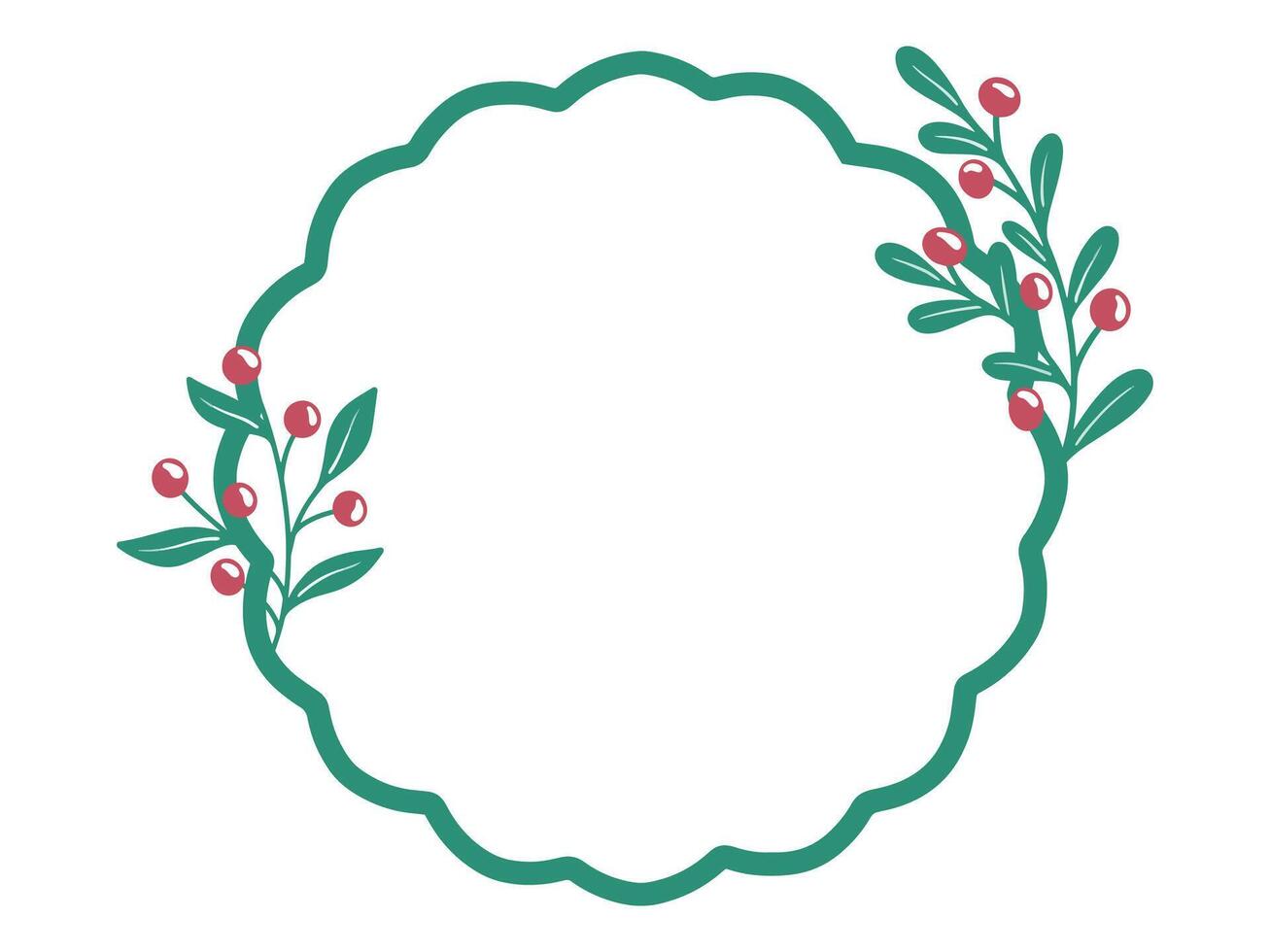 Christmas Frame with Holly Tree Decoration vector