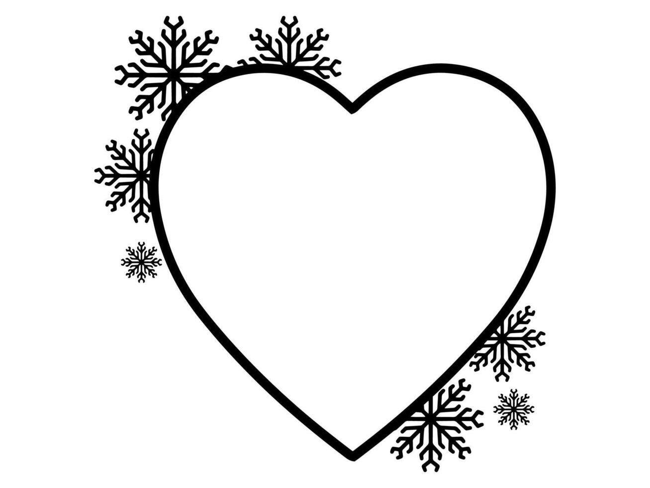 Christmas Frame Snowflake Line Art vector