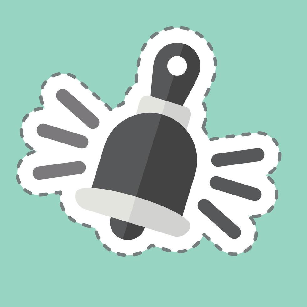 Sticker line cut Ring For services. related to Hotel Service symbol. simple design illustration vector