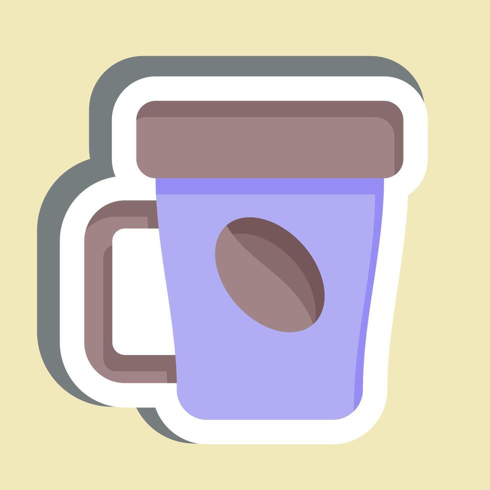 Sticker Coffee Break. related to Hotel Service symbol. simple design illustration vector