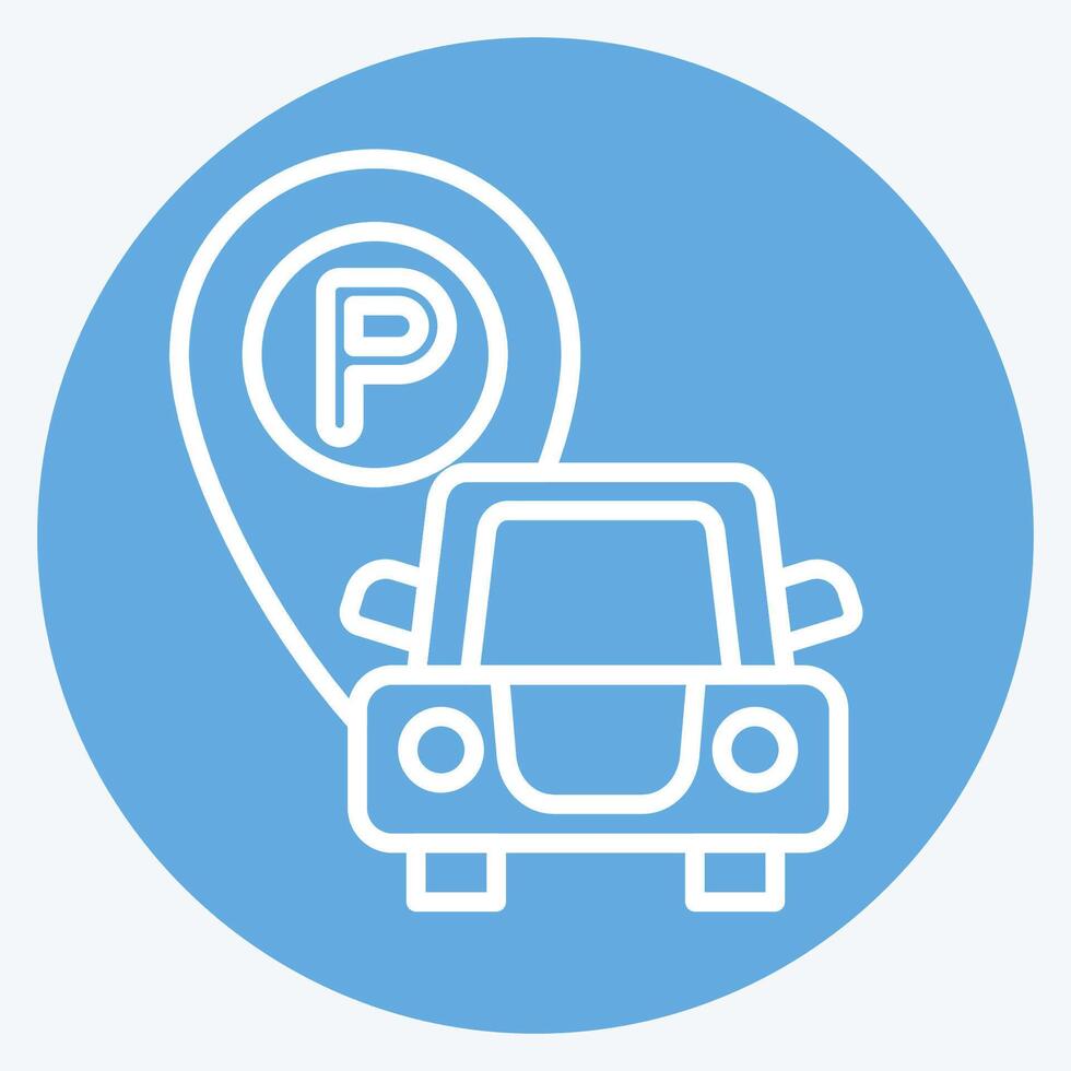 Icon Free Parking. related to Hotel Service symbol. blue eyes style. simple design illustration vector