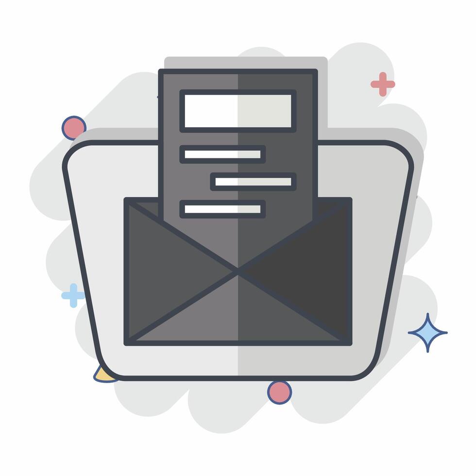 Icon Email. related to Hotel Service symbol. comic style. simple design illustration vector