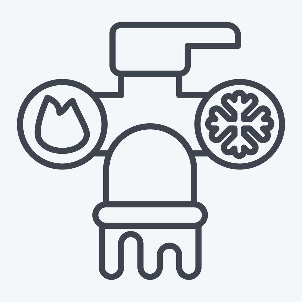 Icon Hot and Cold Water. related to Hotel Service symbol. line style. simple design illustration vector