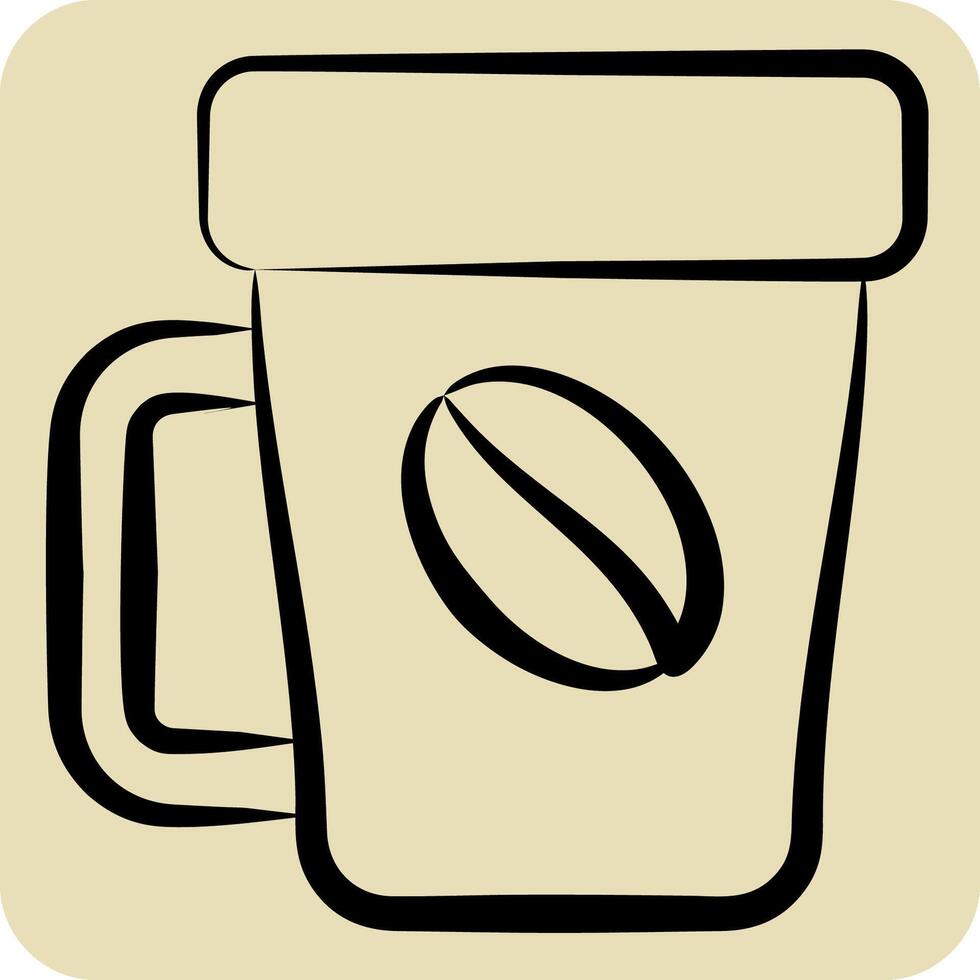 Icon Coffee Break. related to Hotel Service symbol. hand drawn style. simple design illustration vector