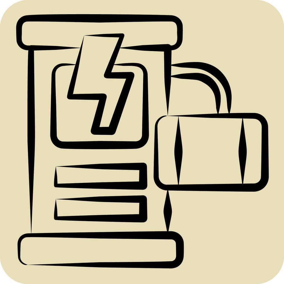 Icon Mobile Charging Station. related to Hotel Service symbol. hand drawn style. simple design illustration vector