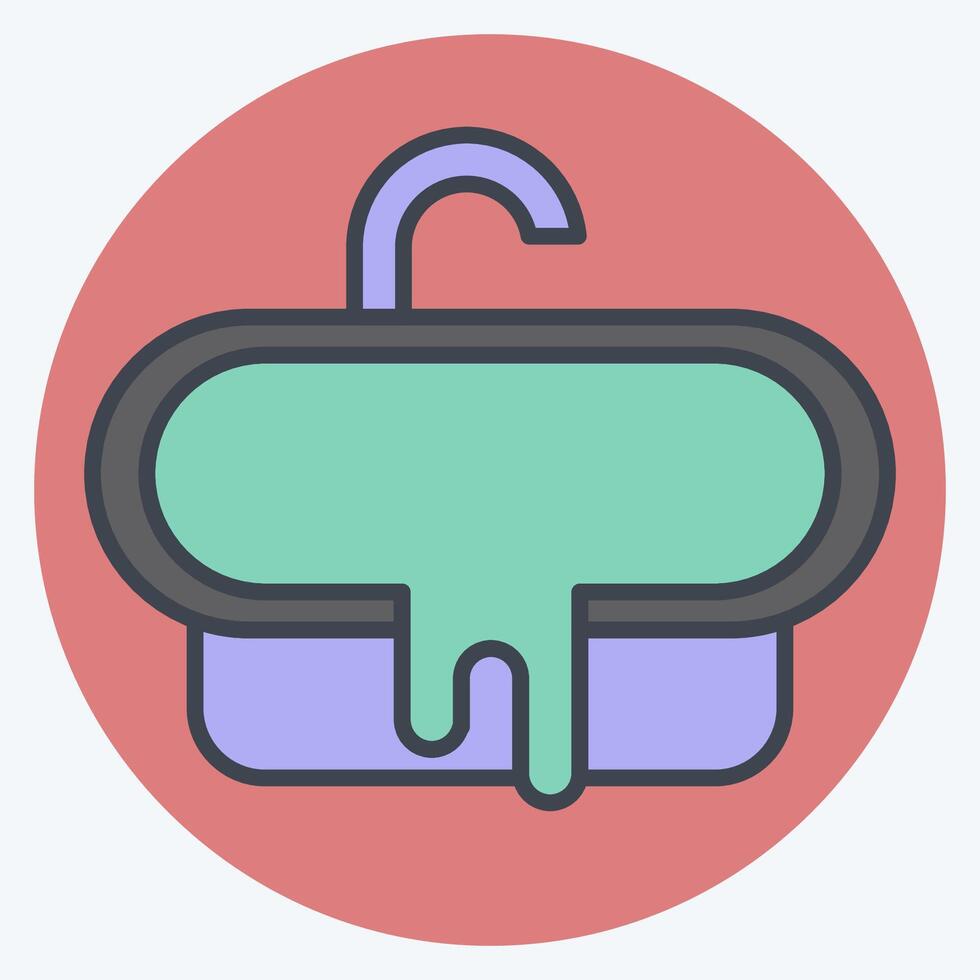 Icon Bathub. related to Hotel Service symbol. color mate style. simple design illustration vector