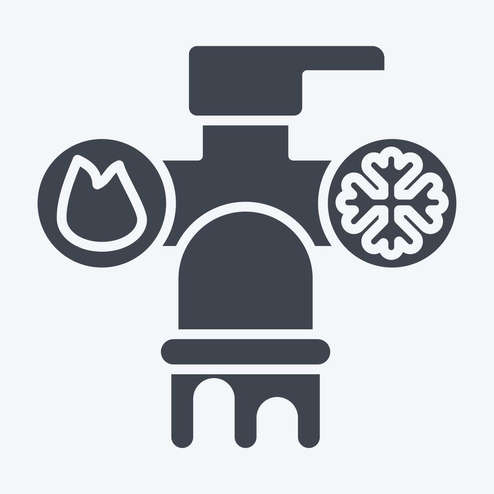 Icon Hot and Cold Water. related to Hotel Service symbol. glyph style. simple design illustration vector