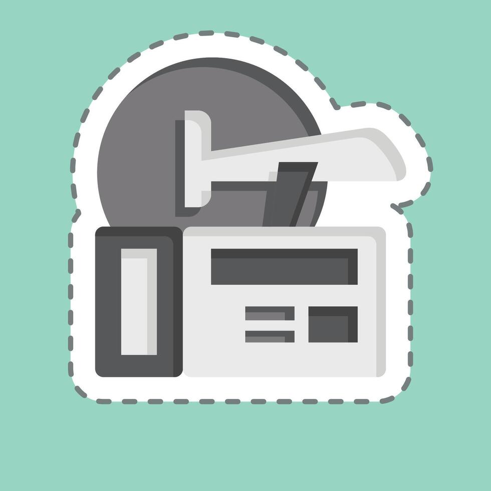 Sticker line cut Flight Ticket Booking. related to Hotel Service symbol. simple design illustration vector