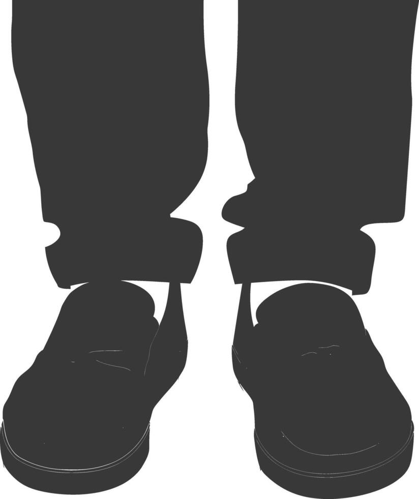 Silhouette man flat shoes only black color only vector