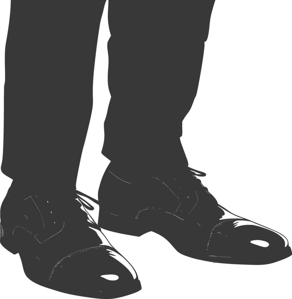 Silhouette man flat shoes only black color only vector