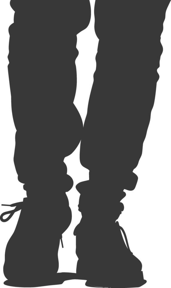 Silhouette man flat shoes only black color only full vector