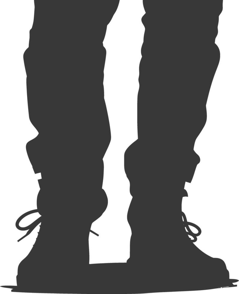 Silhouette man flat shoes only black color only vector