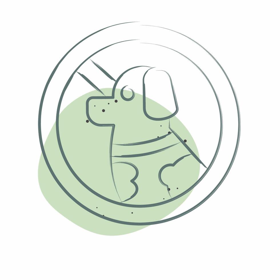 Icon Pet Sign. related to Hotel Service symbol. Color Spot Style. simple design illustration vector