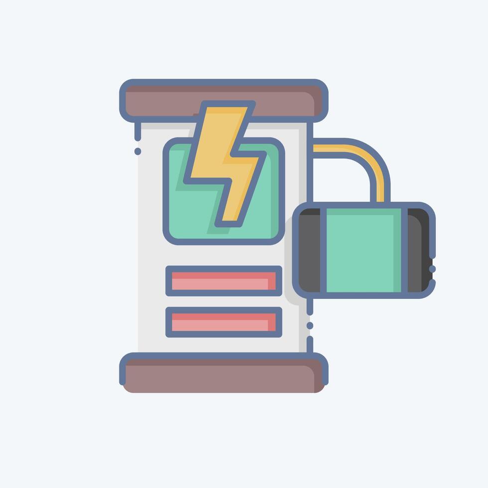 Icon Mobile Charging Station. related to Hotel Service symbol. doodle style. simple design illustration vector