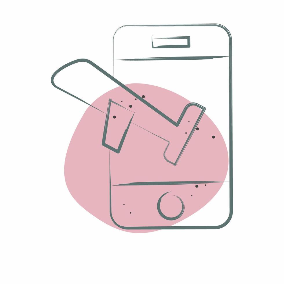 Icon Mobile Check In. related to Hotel Service symbol. Color Spot Style. simple design illustration vector