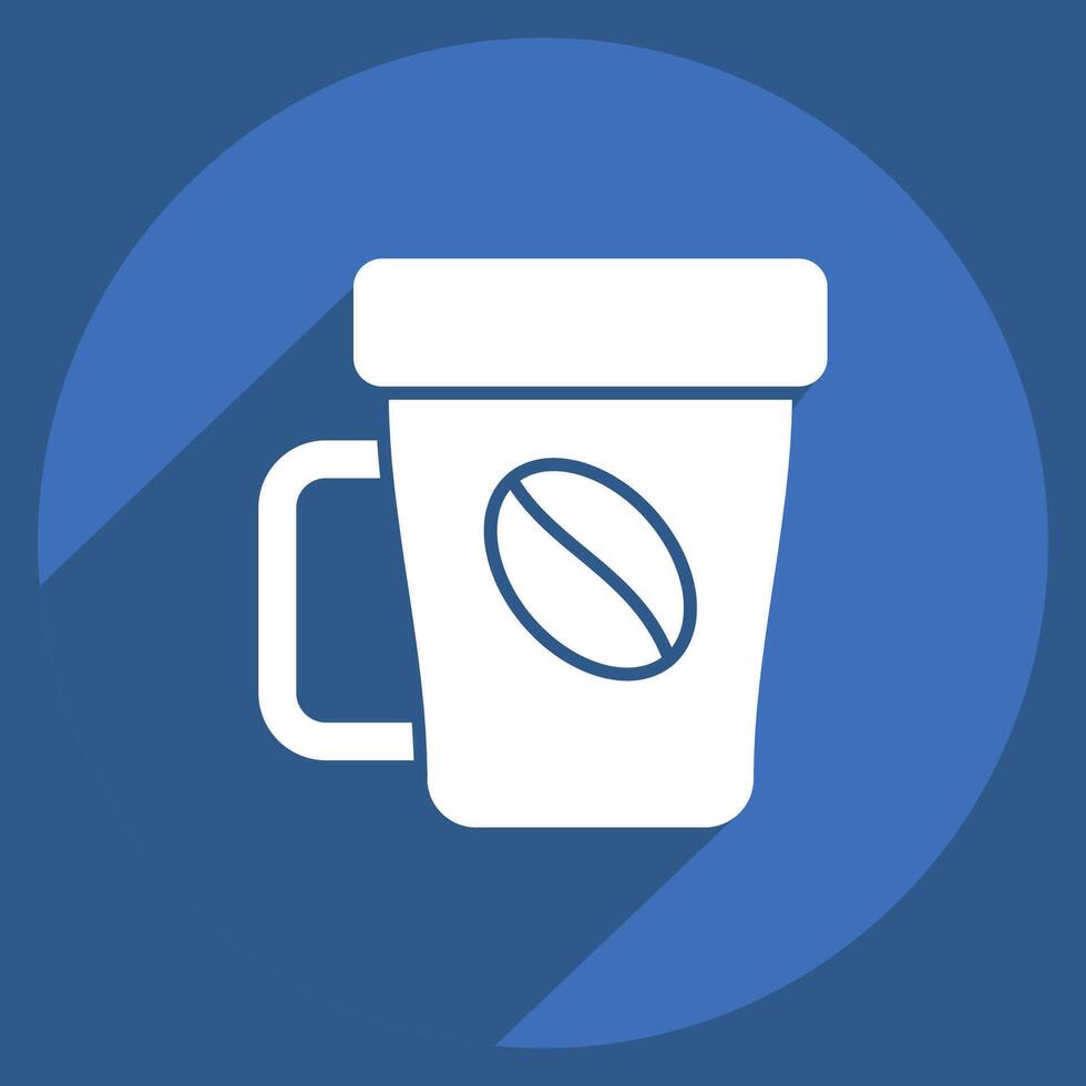 Icon Coffee Break. related to Hotel Service symbol. long shadow style. simple design illustration vector